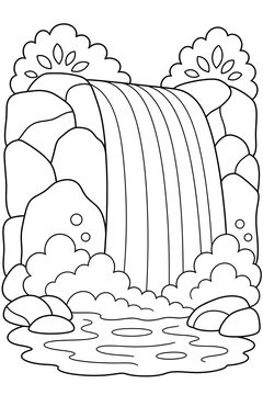 Simple Niagara Falls line art