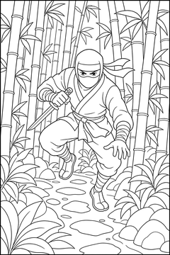 Bamboo Forest line art