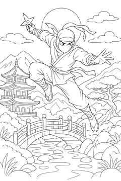 Leaping Star Throw line art