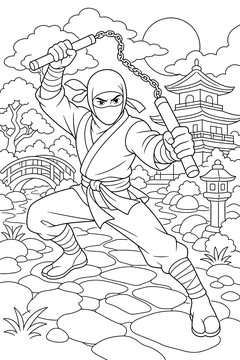 Nunchucks Swing line art