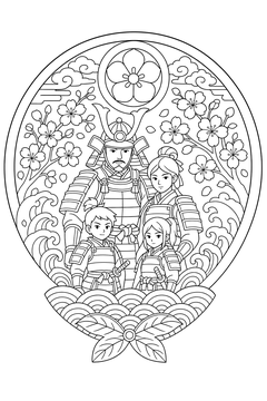 Samurai Crest line art
