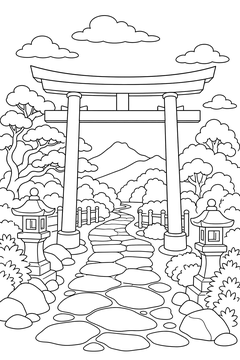Torii Gate line art