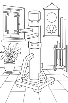 Training Post line art