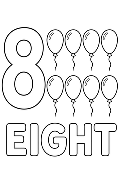 Number 8 line art