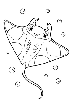 Manta Ray line art
