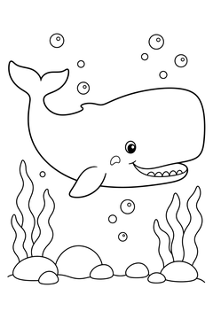 Sperm Whale line art