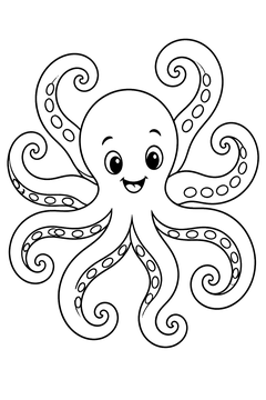 Spinning Octopus line art