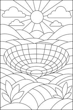 Concave Line Bowl line art