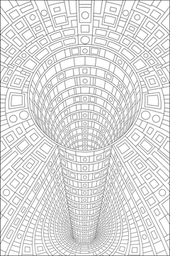 Cylinder Hole Shaft line art
