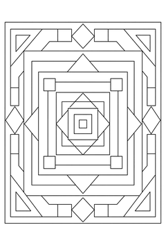 Expanding Square Rings line art