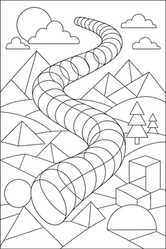 Stacked Ring Tube line art