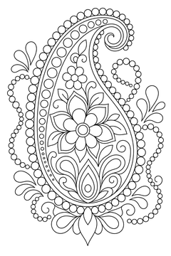Bubble-Dot Paisley line art