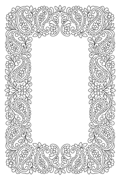 Double-Row Paisley Border line art
