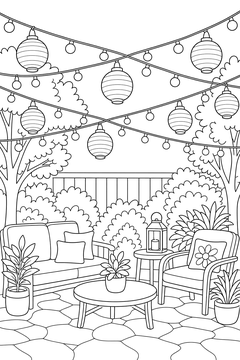 Lights And Lanterns line art