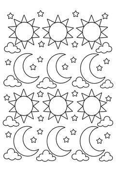 Suns and Moons line art