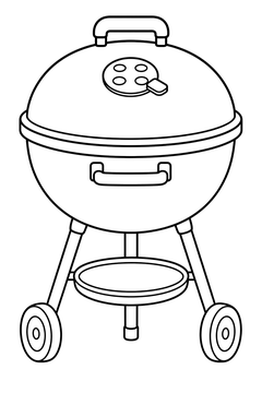 Barbecue Grill line art