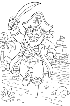 Peg-Leg Charge line art