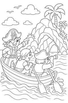 Rowing to a Cave line art