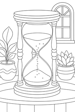 The Hourglass line art