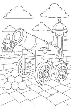 The Ship's Cannon line art
