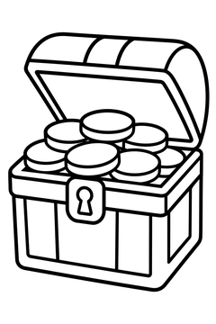 Simple Treasure Chest line art