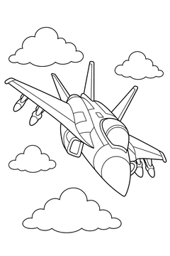 Jet in a Banking Turn line art