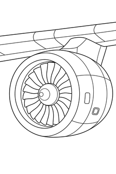 Jet Engine Close View line art
