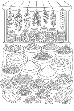 Spice Market line art
