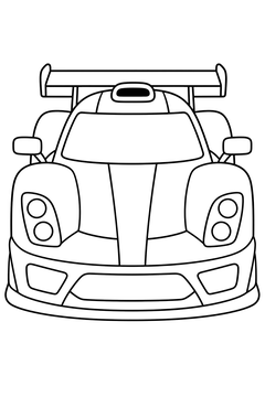 Race Car Front View line art