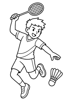 Badminton Smash line art