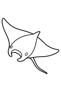 Manta Ray Deep Glide line art