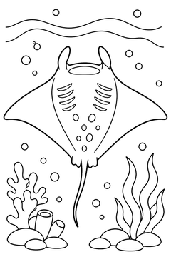Manta Ray Overhead line art