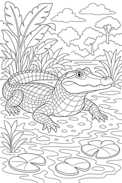 Caiman line art