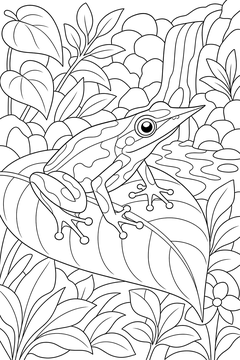 Darwin's Frog line art