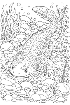 Giant Salamander line art