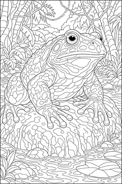 Goliath Frog line art