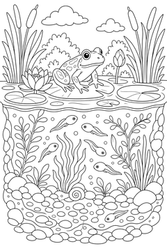 Pond Life line art