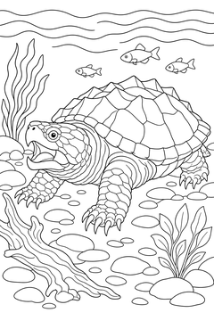 Snapping Turtle line art