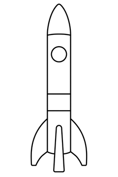 Tall Launch Rocket line art