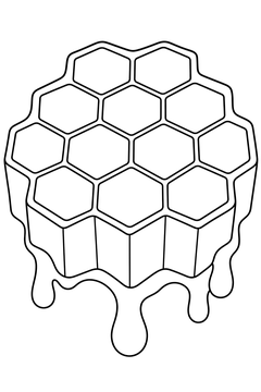 Piece Of Honeycomb line art