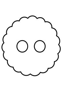 Round Button Biscuit line art