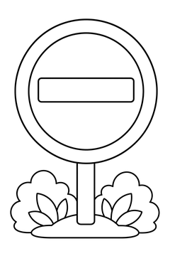 No Entry Sign line art