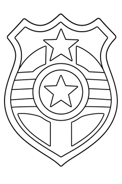 Police Badge line art