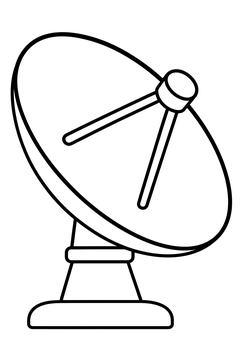 Satellite Dish Close-Up line art