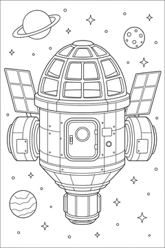 Station With a Cupola Window line art