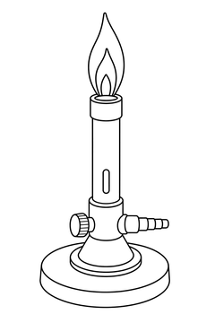 Bunsen Burner line art