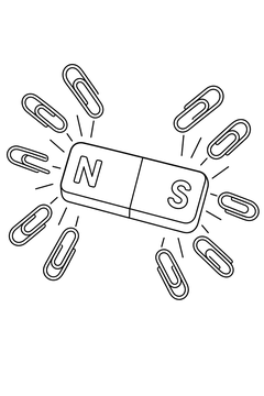 Magnet Attracting Clips line art