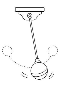 Swinging Pendulum line art