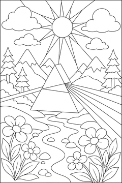 Prism Splitting a Beam line art