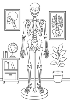 Skeleton Model line art